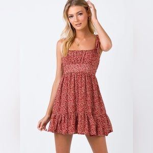NWT - Princess Polly Bonnie Mini Dress Maroon